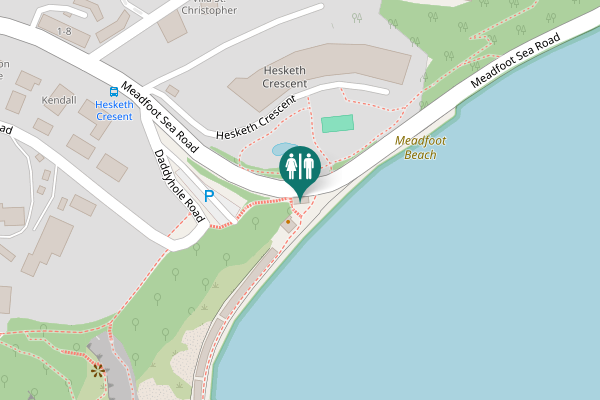 Map showing location of Meadfoot Beach Public Toilets