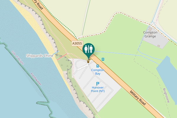 Map showing location of Military Road Toilet