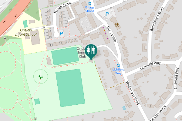 Map showing location of Powell Close 6 Toilet