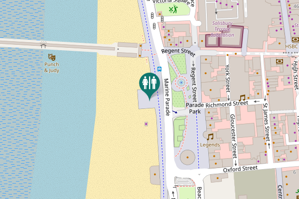 Map showing location of Weston-super-Mare Toilet