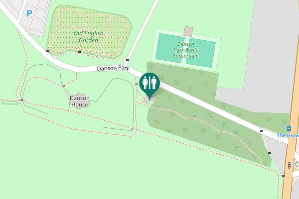 Map showing location of Danson Park Toilet