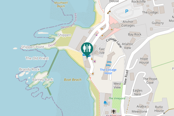 Map showing location of South Hams Toilet