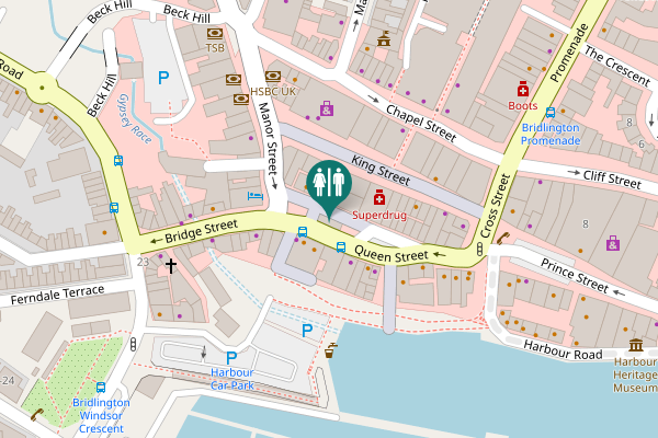 Map showing location of Bridlington Toilet