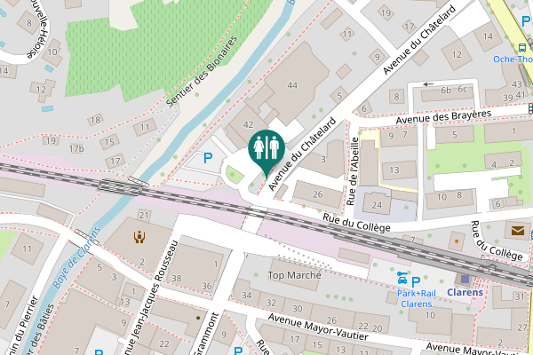 Map showing location of Avenue du Châtelard Toilet