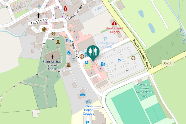 Map showing location of Hawkshead Toilet