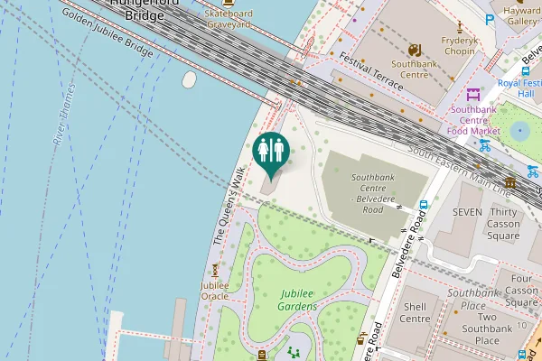 Map showing location of Greater London Toilet