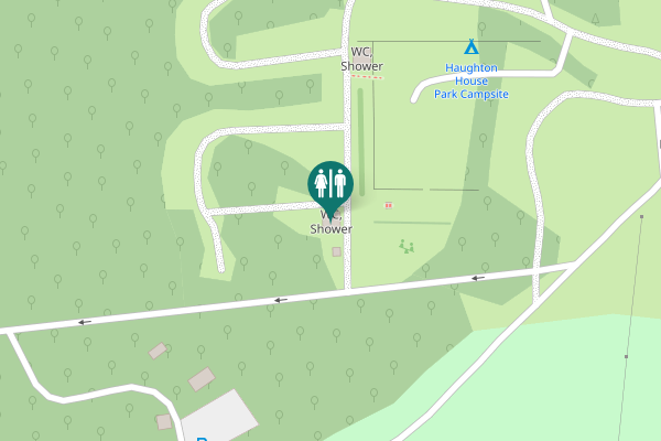 Map showing location of WC, Shower