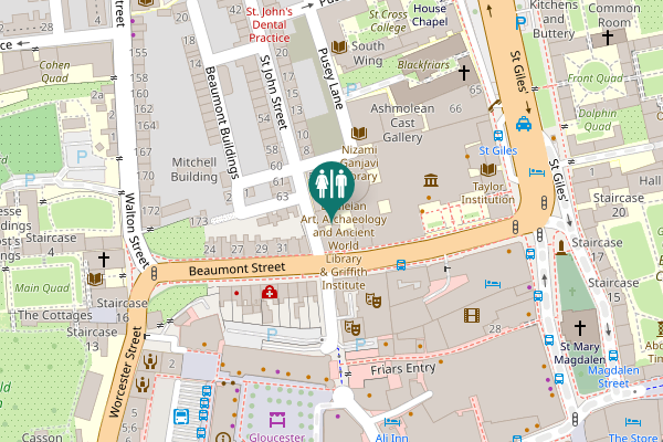 Map showing location of St John Street 1 Toilet