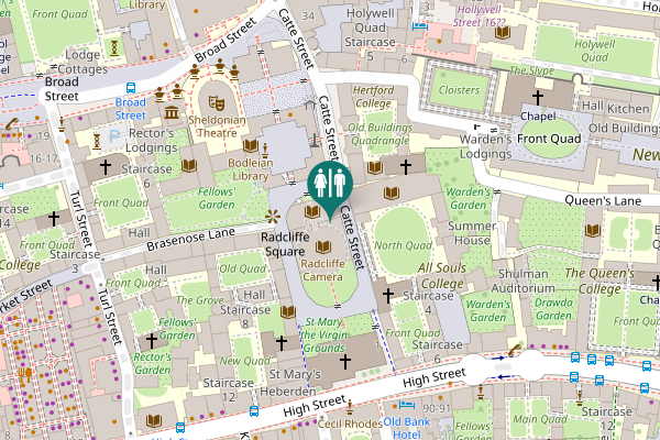 Map showing location of Radcliffe Square Toilet
