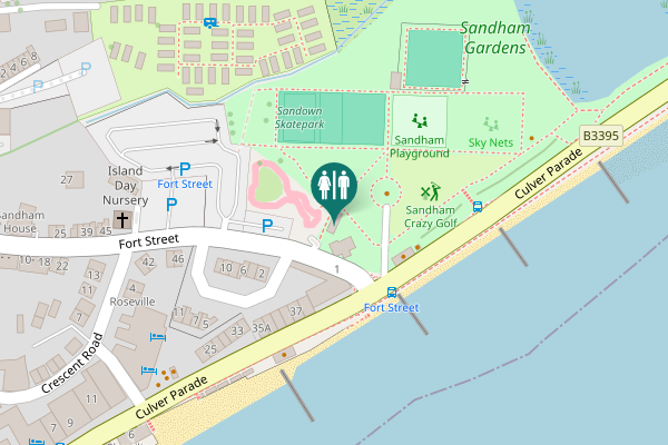 Map showing location of Fort Street Toilet