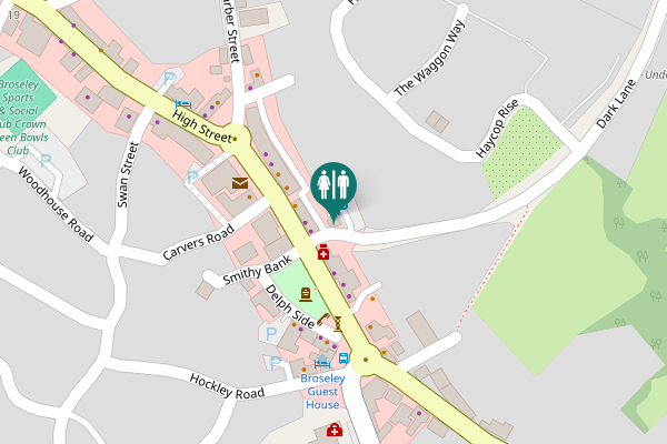 Map showing location of Broseley Toilet