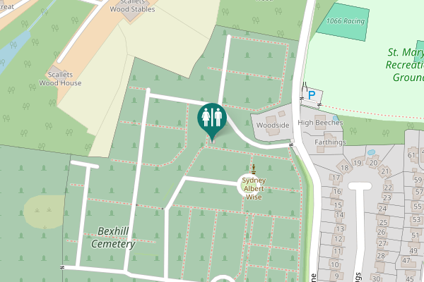 Map showing location of St Mary's Lane Toilet