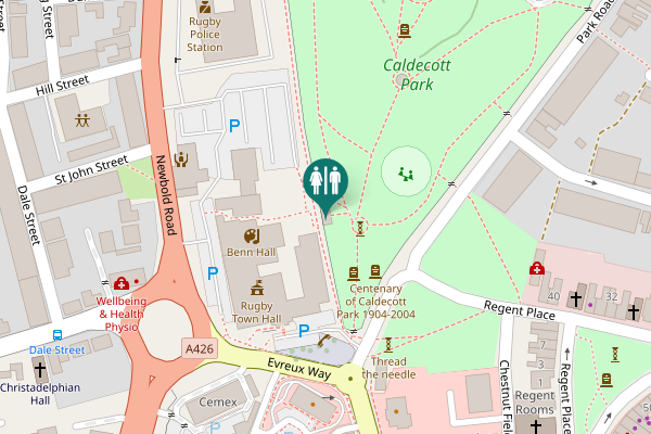 Map showing location of Evreux Way Toilet