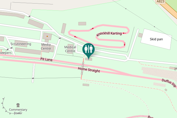 Map showing location of Skid pan Toilet