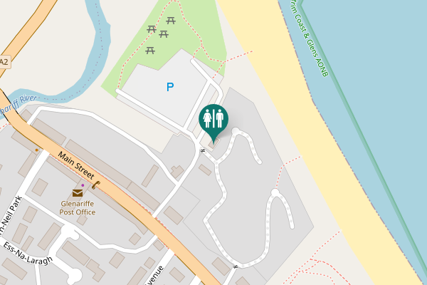 Map showing location of Garron Road Toilet