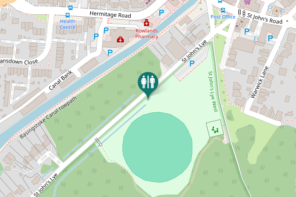 Map showing location of St John's Lye Toilet