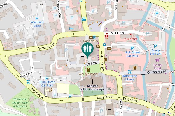 Map showing location of Church Street Toilet