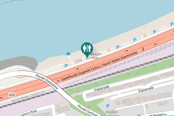 Map showing location of North Wales Expressway Toilet
