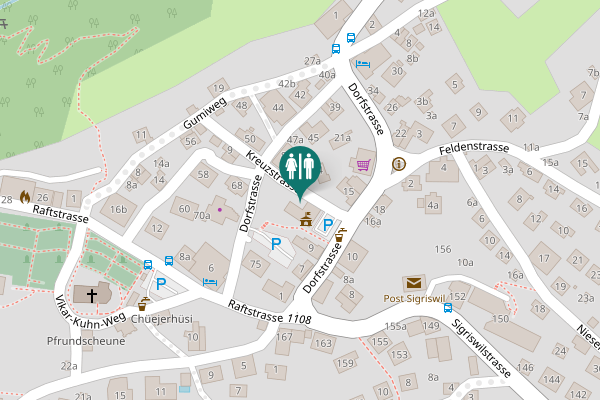 Map showing location of Kreuzstrasse 1 Toilet