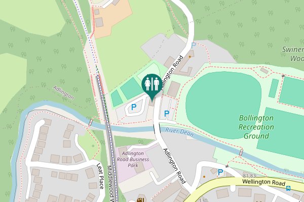 Map showing location of Macclesfield Toilet