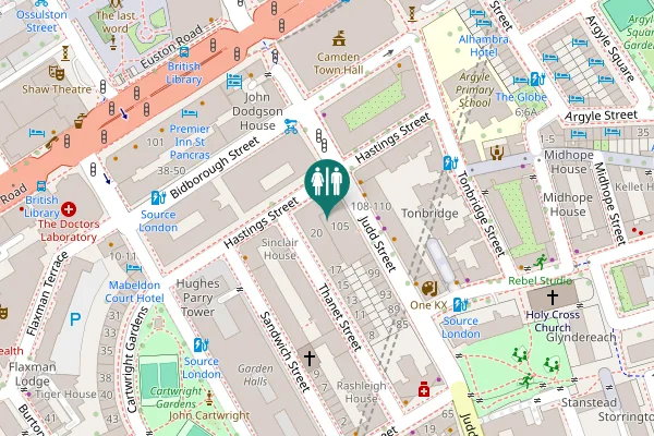 Map showing location of Judd Street 105 Toilet