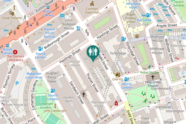 Map showing location of Judd Street 105 Toilet
