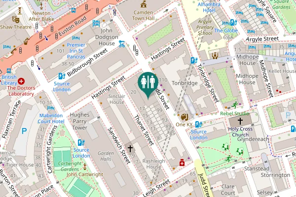 Map showing location of Judd Street 105 Toilet