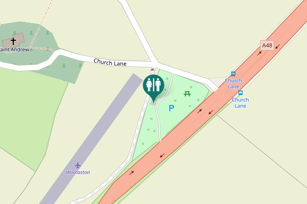 Map showing location of Church Lane Toilet