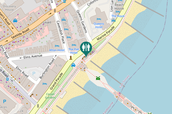 Map showing location of Grand Parade 1 Toilet