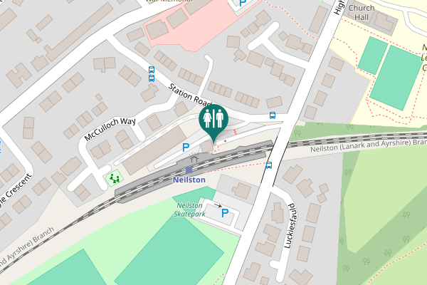 Map showing location of Station Road Toilet