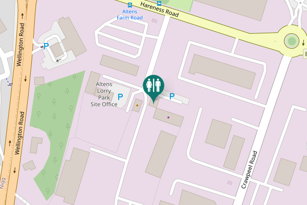 Map showing location of Aberdeen Toilet