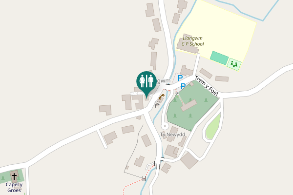 Map showing location of Llangwm Toilet
