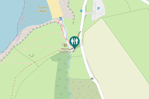 Map showing location of Mwnt Toilet