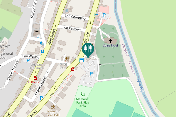 Map showing location of Church Street Toilet