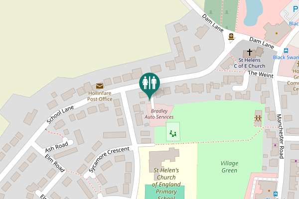 Map showing location of School Lane Toilet