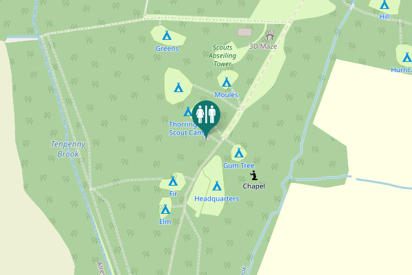 Map showing location of Brick Kiln Lane Toilet