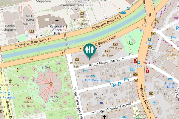Map showing location of Bulevardi Bajram Curri 142 Toilet