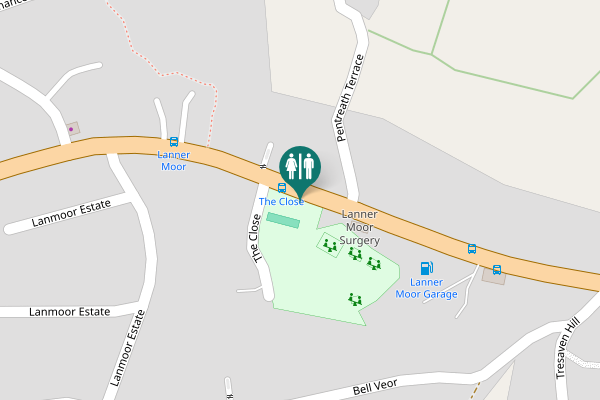 Map showing location of A393 Toilet