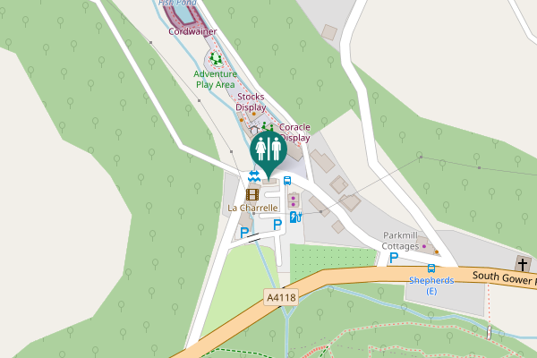 Map showing location of Parkmill Toilet