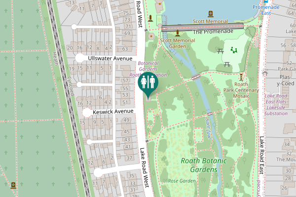Map showing location of Lake Road West 55 Toilet