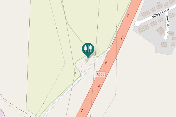 Map showing location of A556 Toilet