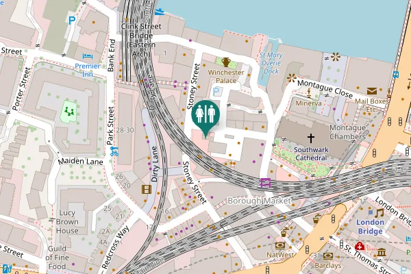 Map showing location of Winchester Walk 14a Toilet
