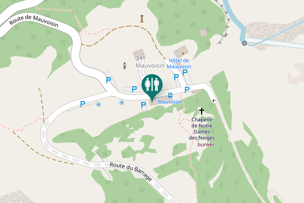 Map showing location of Val de Bagnes Toilet