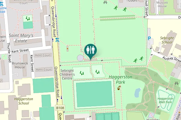 Map showing location of Edith Street Toilet