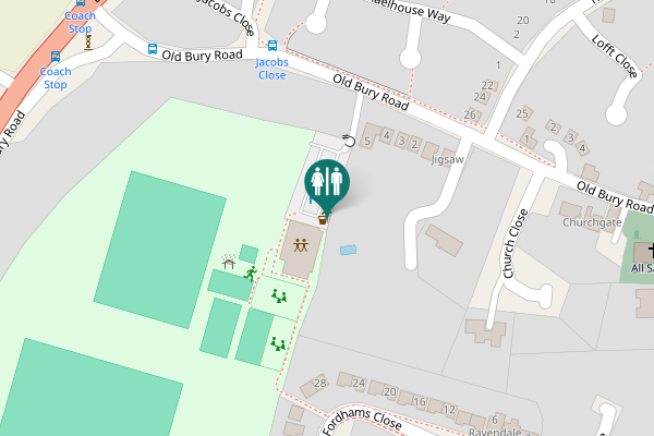 Map showing location of Old Bury Road 5 Toilet