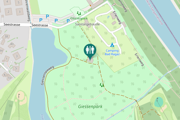 Map showing location of Giessenseeweg Toilet