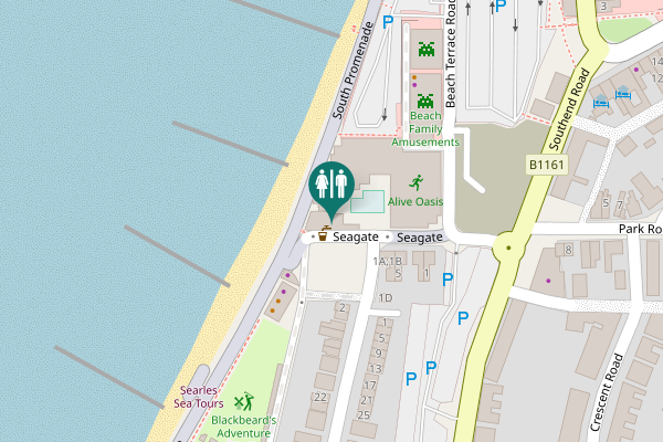 Map showing location of Seagate Toilet