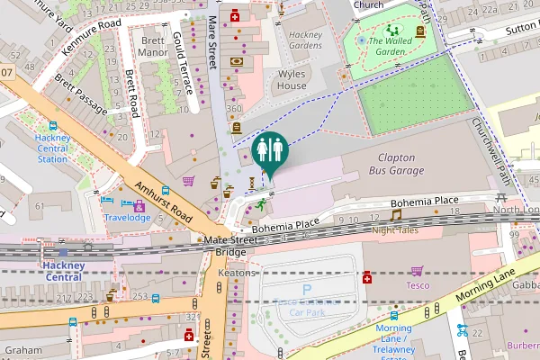 Map showing location of Mare Street 352 Toilet