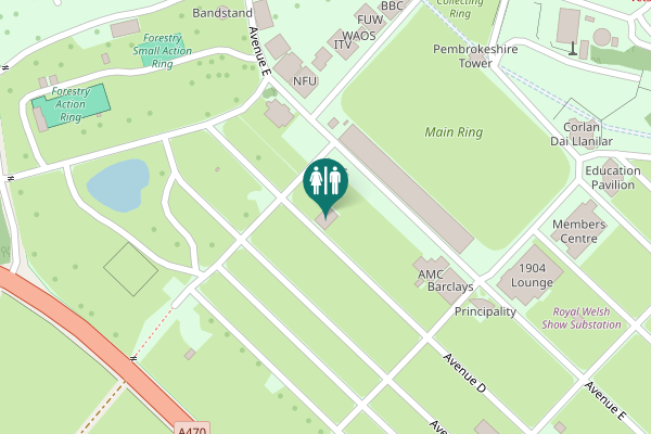 Map showing location of Avenue D Toilet