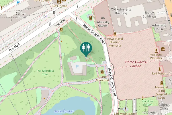Map showing location of Horse Guards Road Toilet